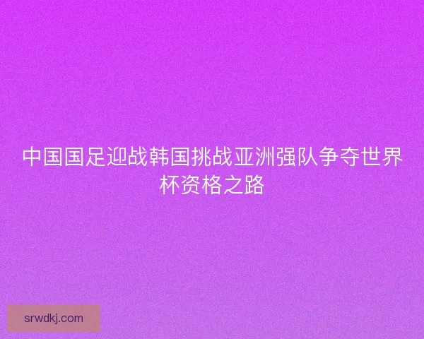 中国国足迎战韩国挑战亚洲强队争夺世界杯资格之路